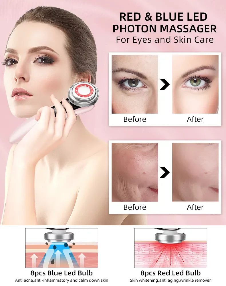 2PCS/3PCS Facial Massager Skin Care Tools 4 in 1 RF EMS Multifunction Firm Device Skin Rejuvenation Wrinkle Removal
