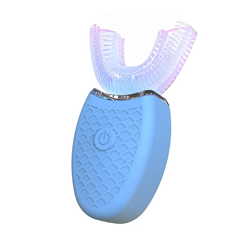 Electric U-Shaped Toothbrush for Adults - Soft-Bristles Teeth Whitening Kit, Oral Care with Auto-Timing & 360° Gum Protection