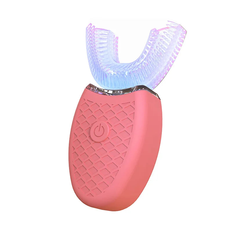 Electric U-Shaped Toothbrush for Adults - Soft-Bristles Teeth Whitening Kit, Oral Care with Auto-Timing & 360° Gum Protection