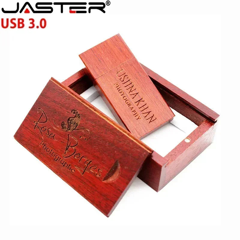 JASTER Wooden Block USB 3.0 Flash Drive Red Wood Pendrive 4GB 8GB 16GB 32GB 64GB 128GB Memory Stick U Disk Gift