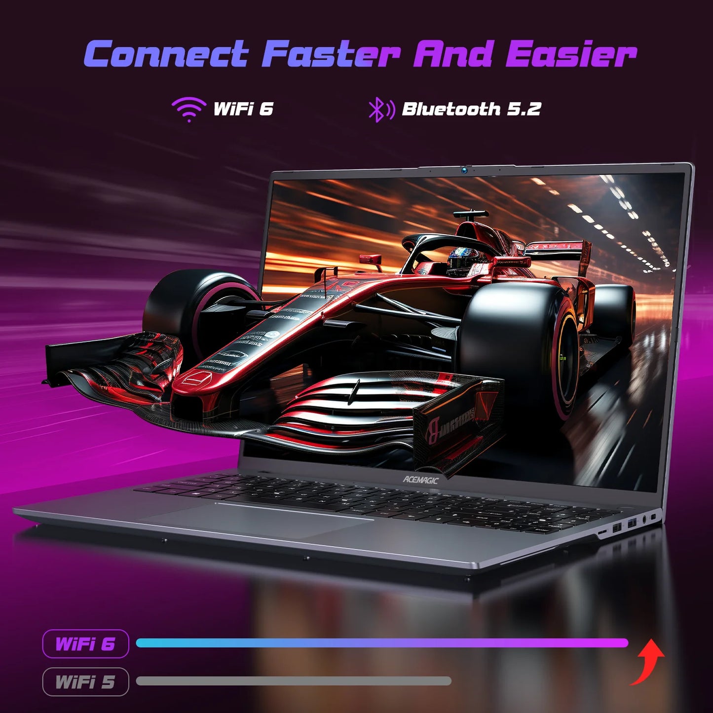 ACEMAGIC RX16 AMD Ryzen 7 6800H 16.1" Ultra Slim 4400MAH Laptop 16GB LPDDR5 Ram 512GB Rom Windows 11Pro BT5.2 Wifi 6 Notebook
