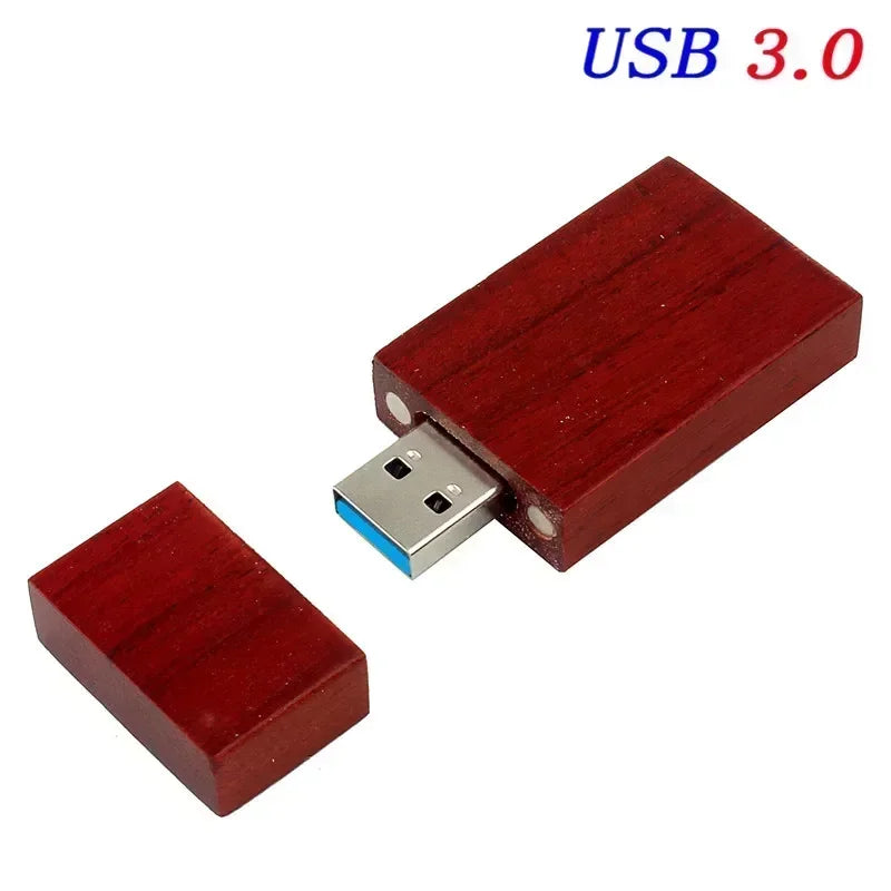 JASTER Wooden Block USB 3.0 Flash Drive Red Wood Pendrive 4GB 8GB 16GB 32GB 64GB 128GB Memory Stick U Disk Gift