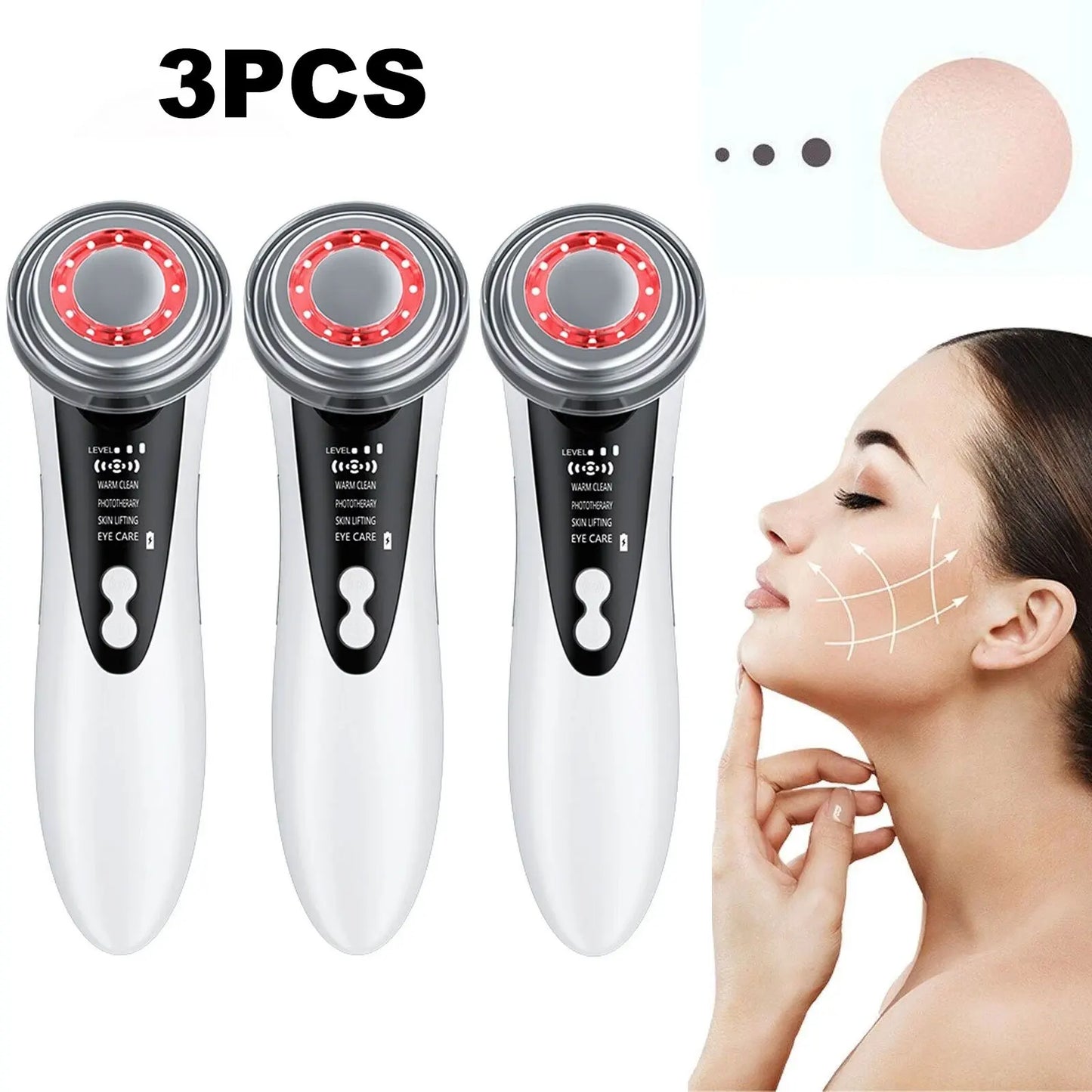 2PCS/3PCS Facial Massager Skin Care Tools 4 in 1 RF EMS Multifunction Firm Device Skin Rejuvenation Wrinkle Removal