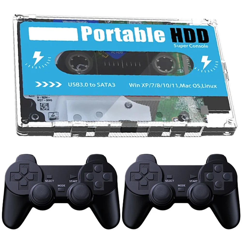 500G Portable External Hard Drive Batocera 33 With 110000+ Game Games for PS2/PS1/SS/MAME/ARCADE Emulator for Laptop/PC/Windows