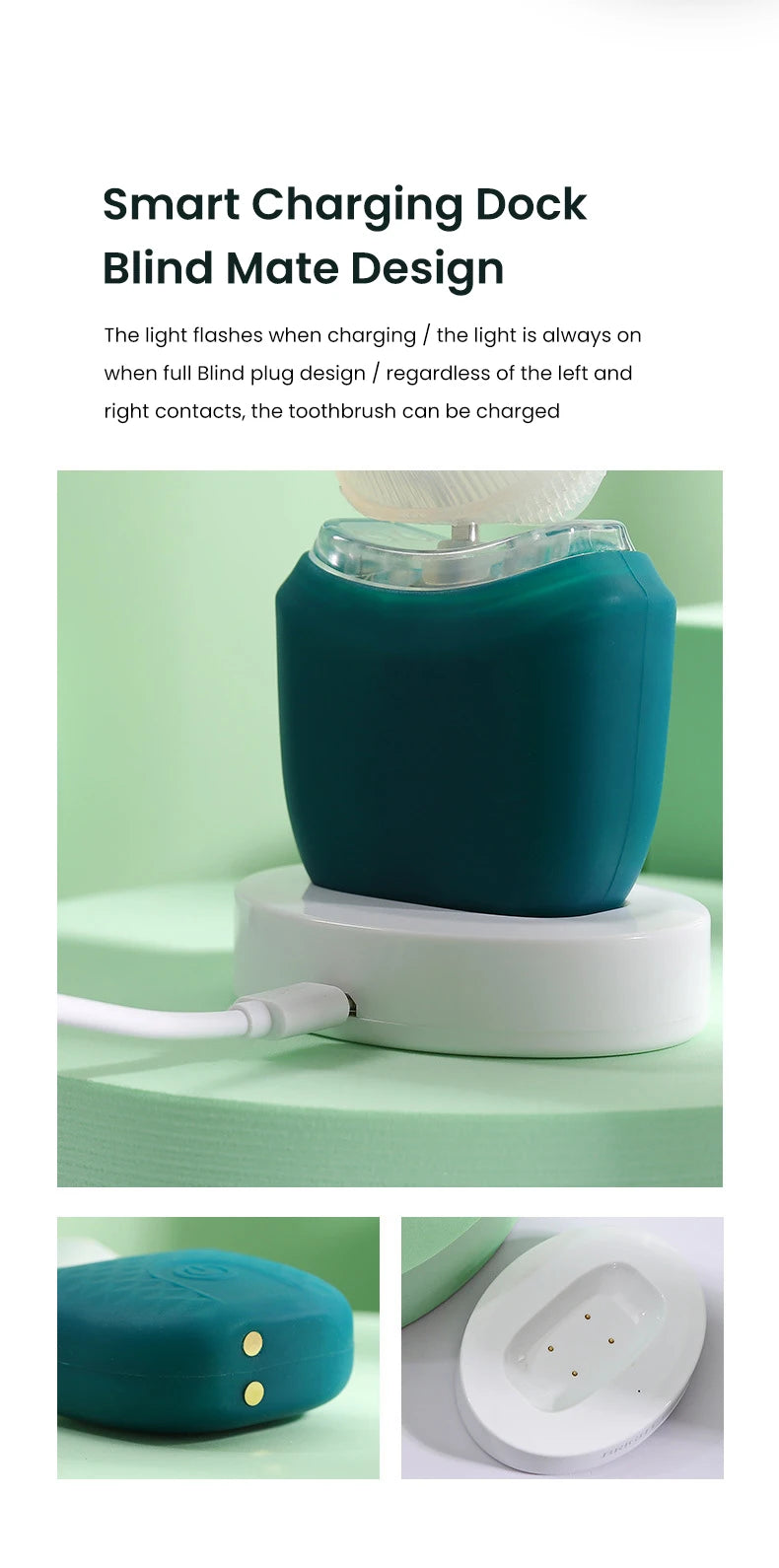 Electric U-Shaped Toothbrush for Adults - Soft-Bristles Teeth Whitening Kit, Oral Care with Auto-Timing & 360° Gum Protection