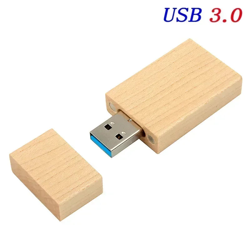 JASTER Wooden Block USB 3.0 Flash Drive Red Wood Pendrive 4GB 8GB 16GB 32GB 64GB 128GB Memory Stick U Disk Gift