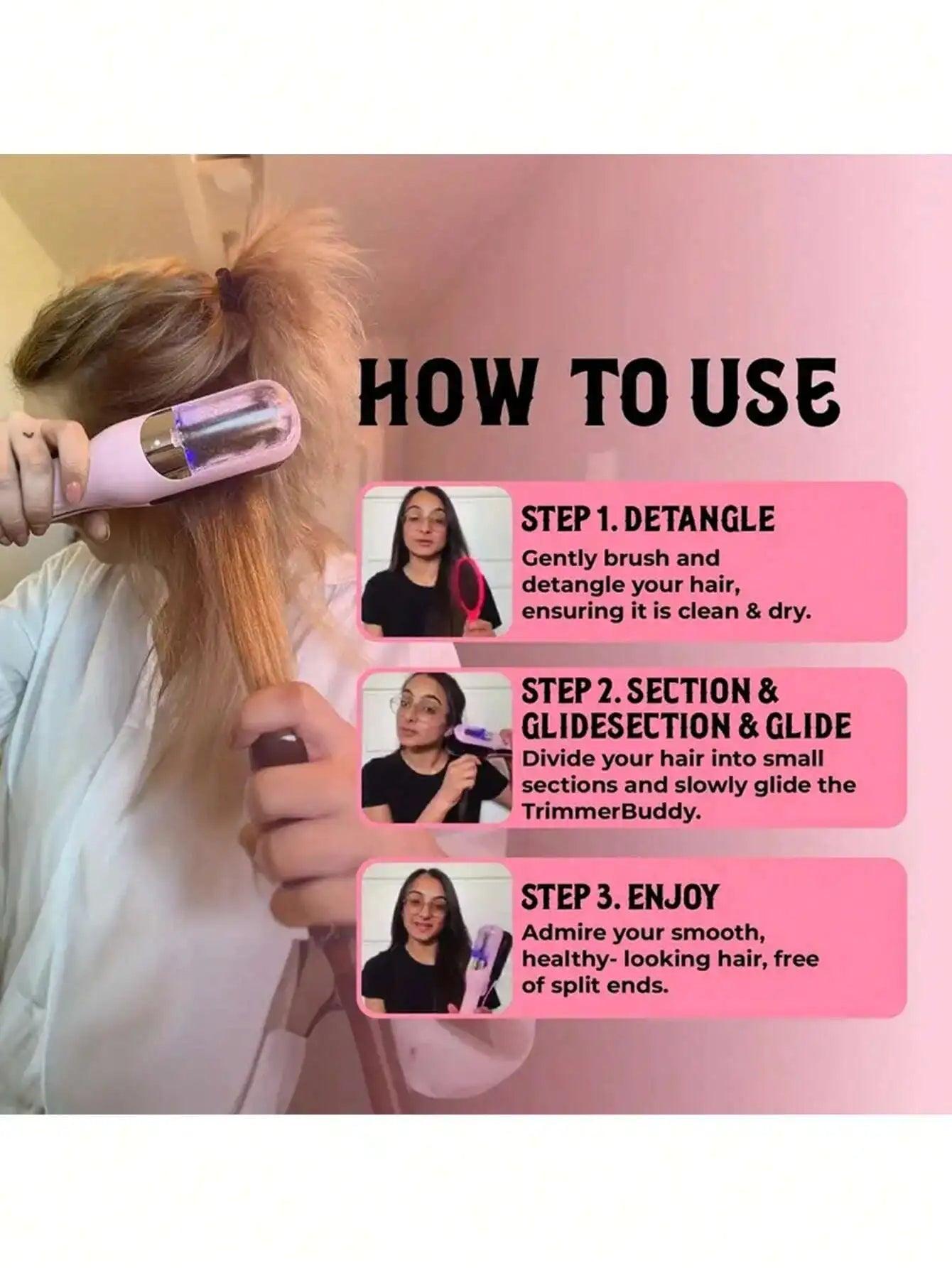 Hair End Cutting Machine Hair Split Ends Trimmer Automatic Split End Remover Damaged Hair Repair Care Treatment