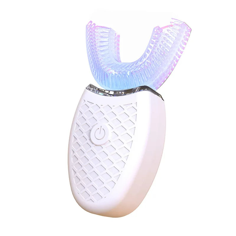 Electric U-Shaped Toothbrush for Adults - Soft-Bristles Teeth Whitening Kit, Oral Care with Auto-Timing & 360° Gum Protection