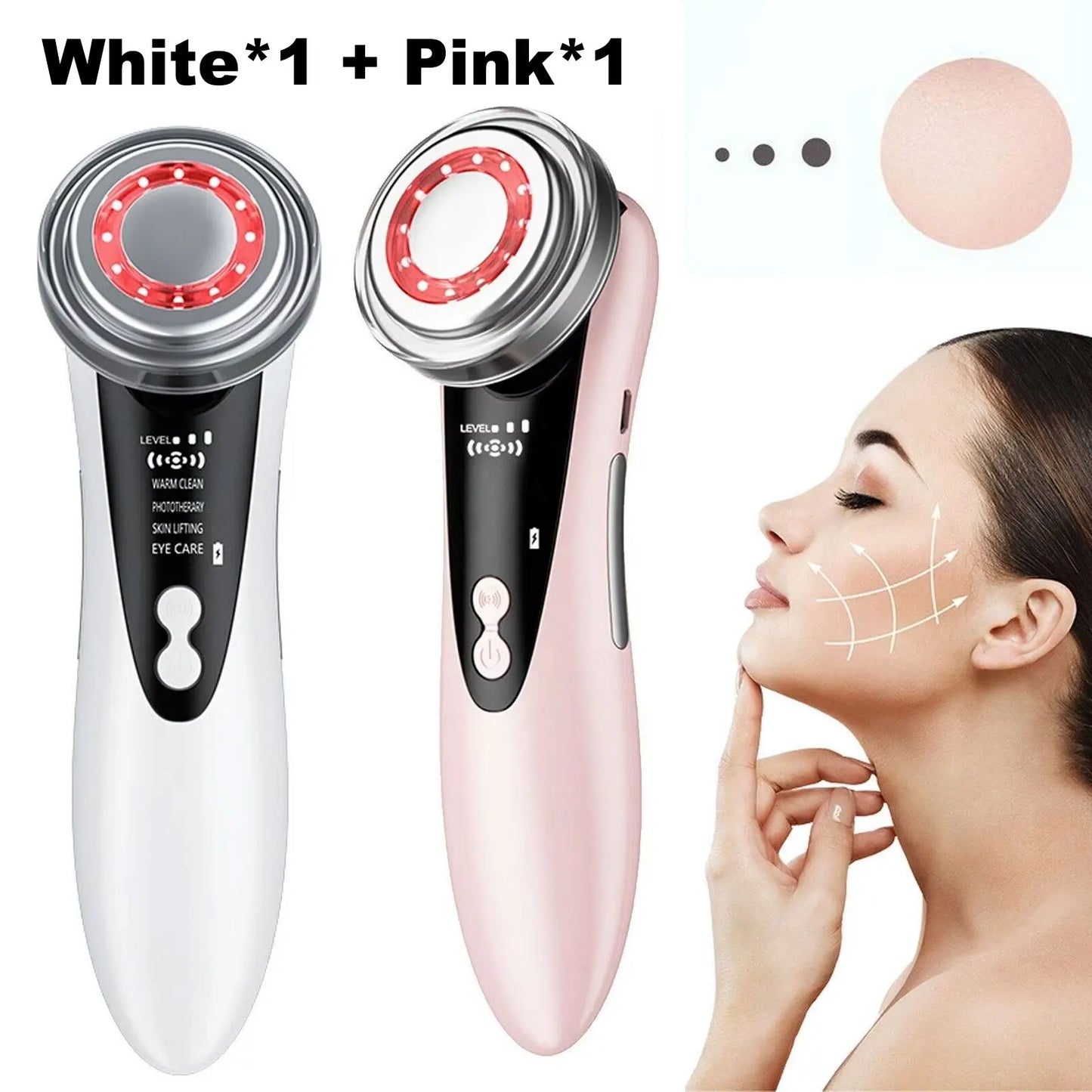 2PCS/3PCS Facial Massager Skin Care Tools 4 in 1 RF EMS Multifunction Firm Device Skin Rejuvenation Wrinkle Removal