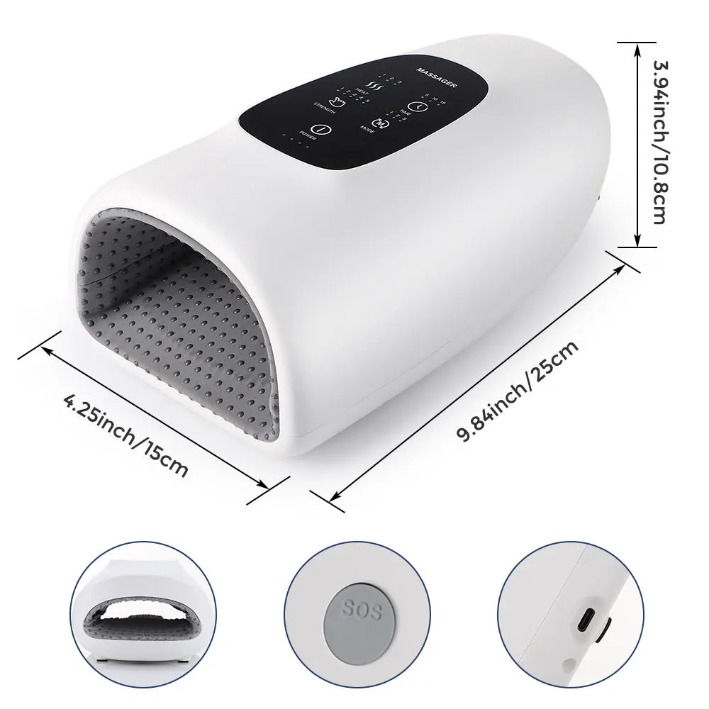 Wireless Electric Hand Massager Air Compression Hot Compress Palm Acupoint Massager Finger Arthritis Numbness Muscle Relaxation
