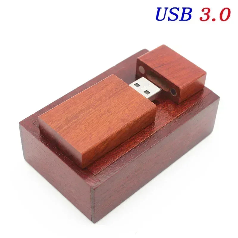 JASTER Wooden Block USB 3.0 Flash Drive Red Wood Pendrive 4GB 8GB 16GB 32GB 64GB 128GB Memory Stick U Disk Gift