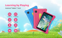 7Inch Kid Tablet Android13, 5GB RAM 32GB ROM,128GB Expand,WiFi,2500mAh Battery,Dual Camera, Children's Gift Kids Software,PK BDF
