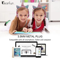 Cute Unicorn Headphones 3D Stereo Music Kids Headphones With Microphone Girls Cell Phone Children's Wired Headset Gamer Gift