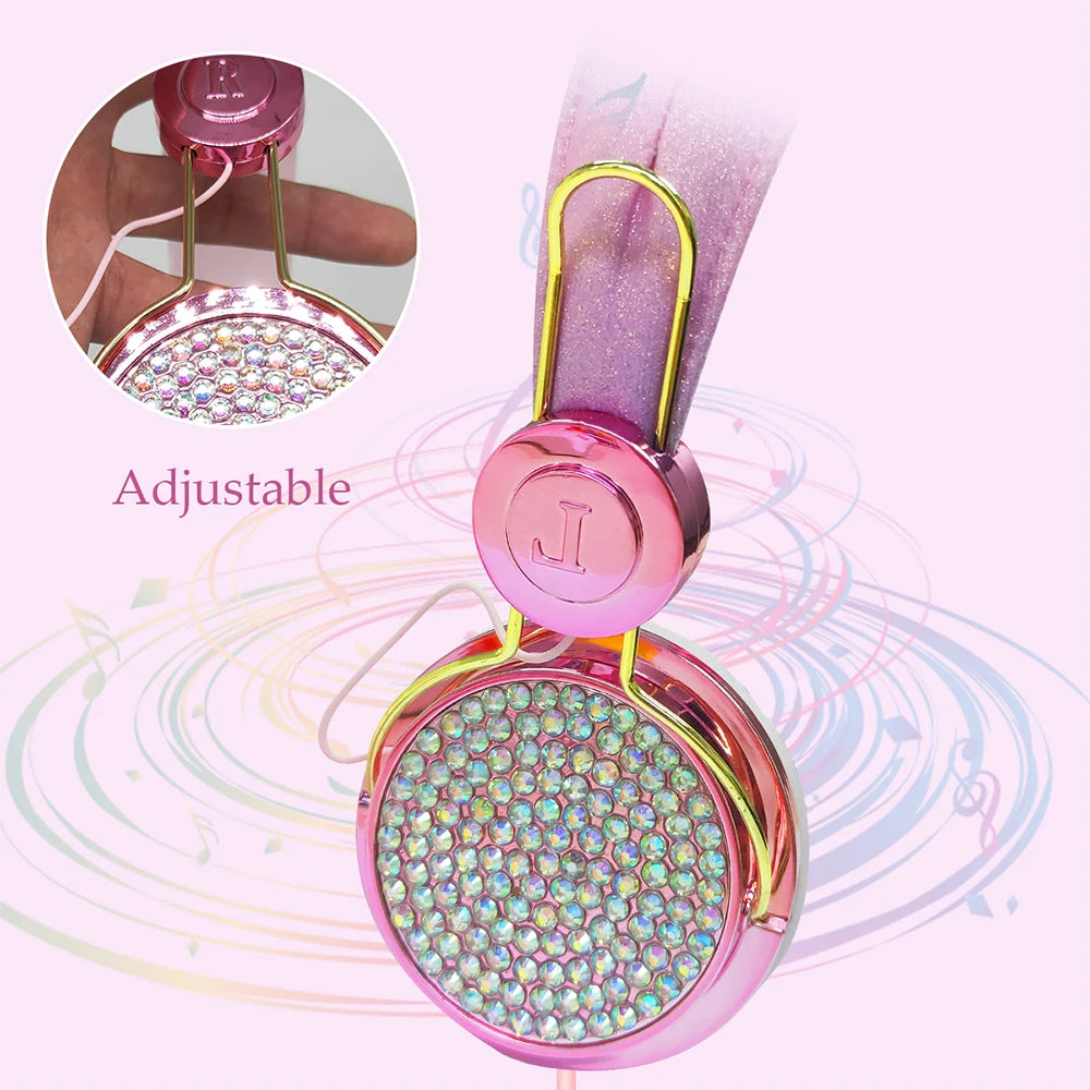 Cute Unicorn Headphones 3D Stereo Music Kids Headphones With Microphone Girls Cell Phone Children's Wired Headset Gamer Gift