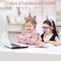 Cute Unicorn Headphones 3D Stereo Music Kids Headphones With Microphone Girls Cell Phone Children's Wired Headset Gamer Gift