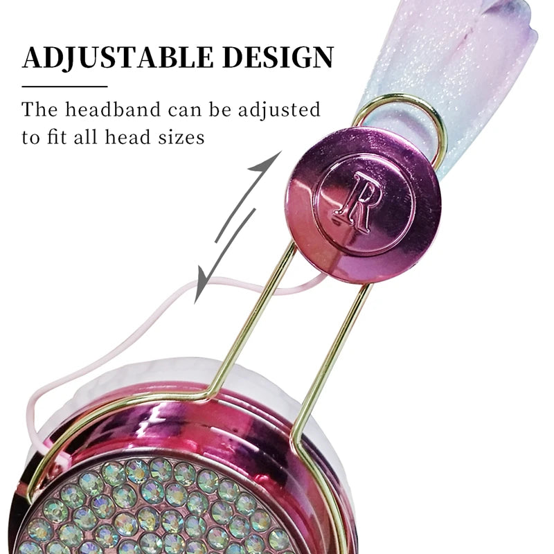 Cute Unicorn Headphones 3D Stereo Music Kids Headphones With Microphone Girls Cell Phone Children's Wired Headset Gamer Gift