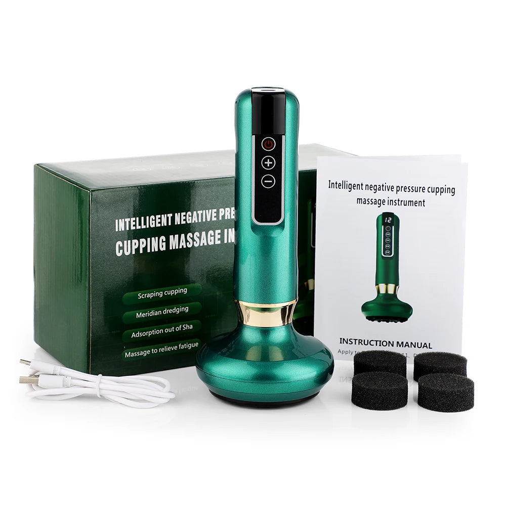 Chinese Electric Suction Cupping Set Beauty Massager Glass Jars Anti Cellulite Cupping Vacuum Slimming Guasha