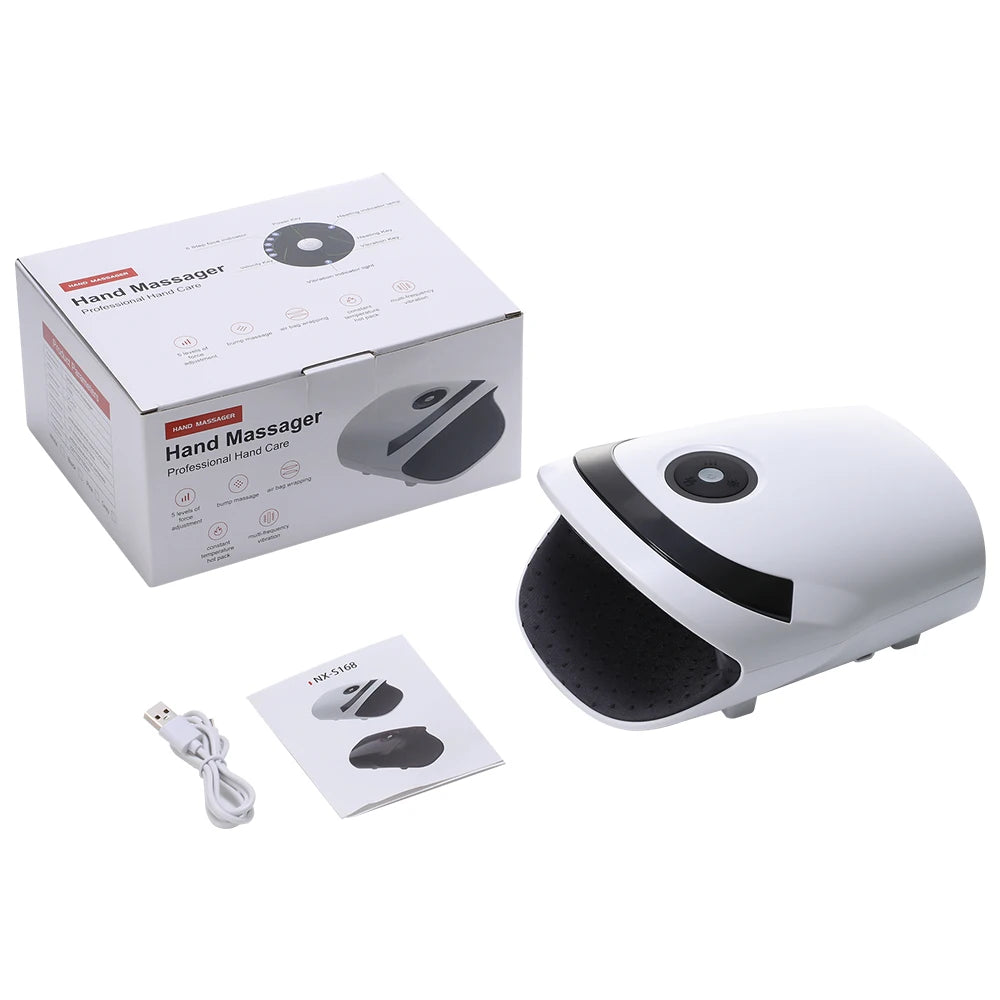 Wireless Electric Hand Massager Air Compression Hot Compress Palm Acupoint Massager Finger Arthritis Numbness Muscle Relaxation