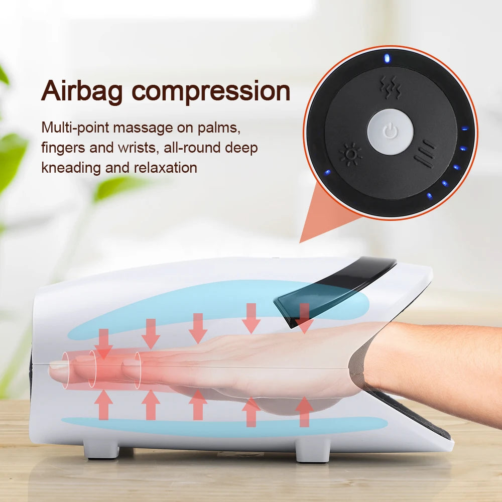 Wireless Electric Hand Massager Air Compression Hot Compress Palm Acupoint Massager Finger Arthritis Numbness Muscle Relaxation