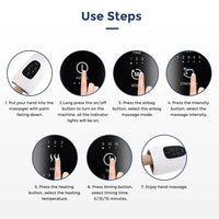 Wireless Electric Hand Massager Air Compression Hot Compress Palm Acupoint Massager Finger Arthritis Numbness Muscle Relaxation