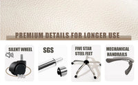 Executive Office Chair with Foot Rest High Back Office Chair Computer Gaming Chairs Big and Tall PU Leather Office Brown