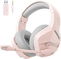 BINNUNE BW01 Wireless Gaming Headset with Mic for PC PS4 PS5 2.4G Bluetooth USB Gamer Headphones with Mic for Laptop Computer