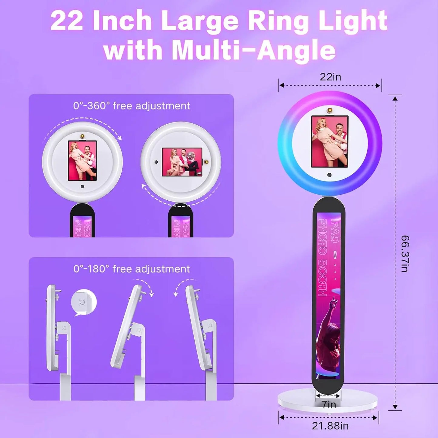 Selfie Stand Photo Booth Machine ipad Photobooth compatible for 10.2-12.9inch ipad  Photo Booth Stand Machine for Party Wedding