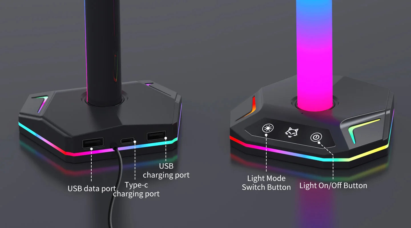 For Playstation5 Controller Holder Earphone Hanger Accessories Gaming RGB Headphone Stand for Desktop Gamer PS4 Xbox PS5 Gamepad