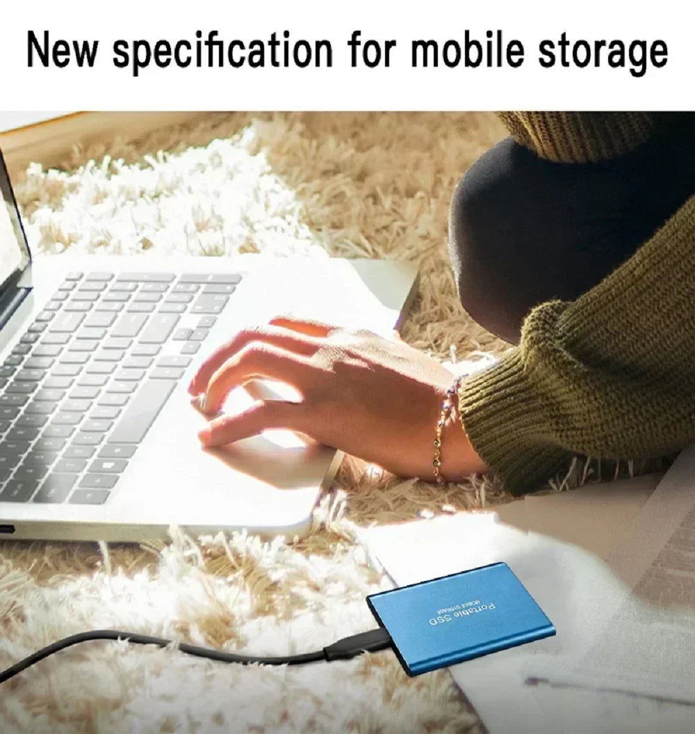 External Hard Drive 1TB Portable SSD 2TB External Solid State Drive USB 3.1/Type-C Hard Disk High-Speed Storage for PC/Mac/Phone