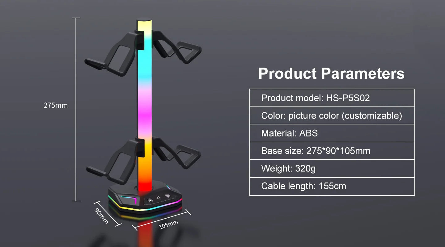 For Playstation5 Controller Holder Earphone Hanger Accessories Gaming RGB Headphone Stand for Desktop Gamer PS4 Xbox PS5 Gamepad