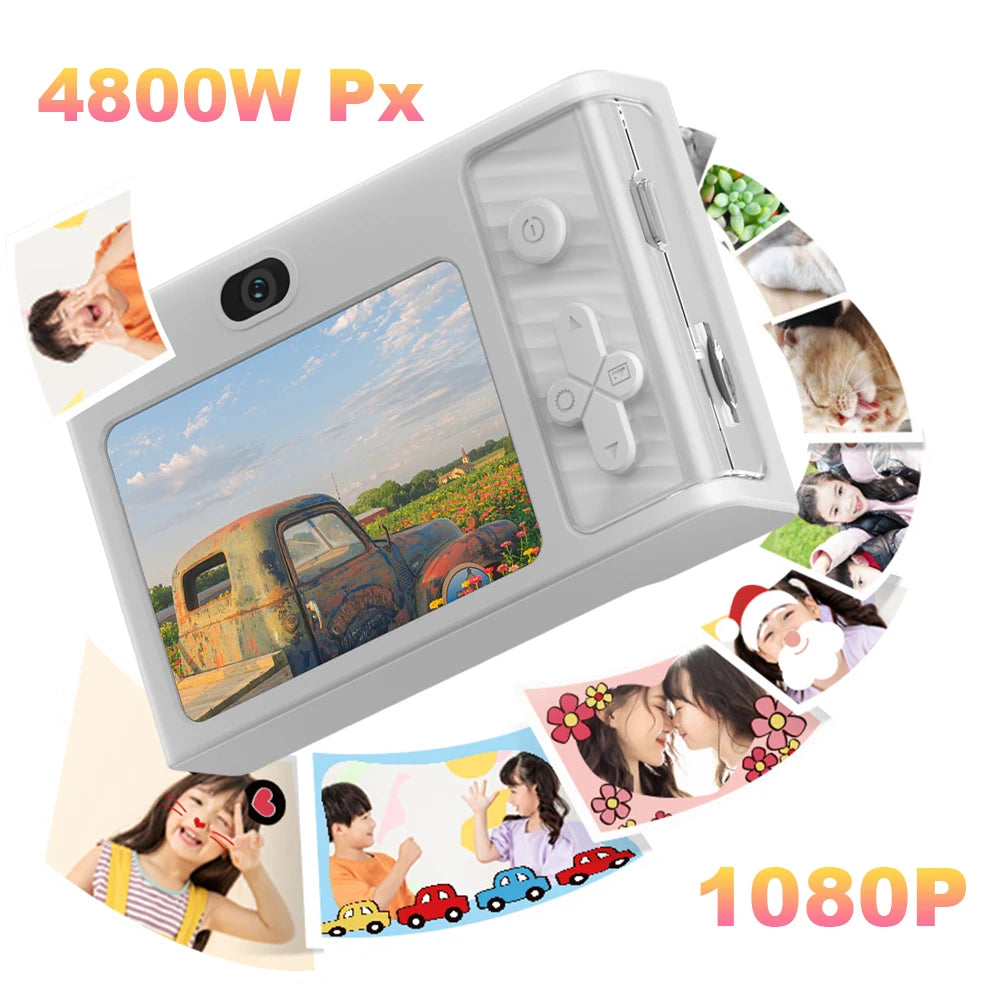 2.4 Inch Kids Digital Camera 1080P 48MP Retro Students Camera 8 X Zoom Compact Camera Camcorder for Beginner Photography