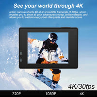 4K Action Camera A1 Ultra HD WiFi 12MP 2" LCD 30M Waterproof 170D Remote Control Helmet Bicycle Video Camera Outdoor Sport Cam
