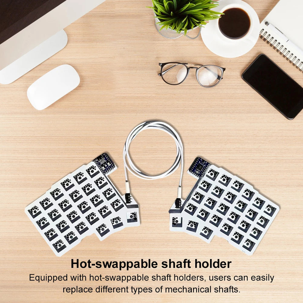Split Keyboard Wired Ergonomics Keyboard Hot Swap Split-layout Keyboard Support QMK/VIAL Customized PC Gamer Accessories
