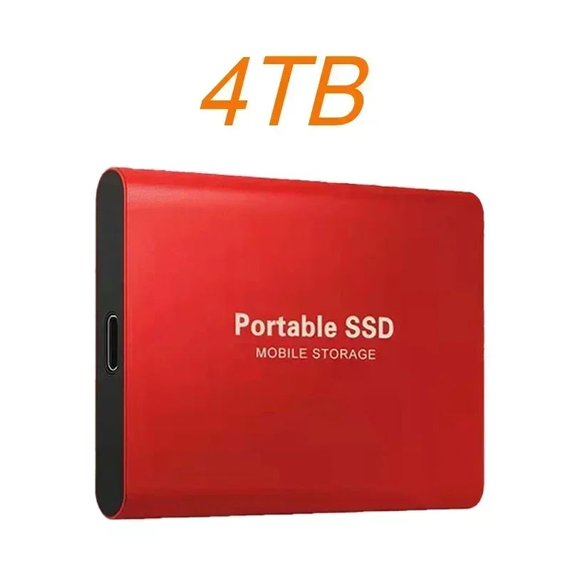 External Hard Drive SSD 4TB - USB 3.0 Solid Disk Fast Transfer Shockproof Large Backup Plug & Play Compatible with Mac/PC/Phones