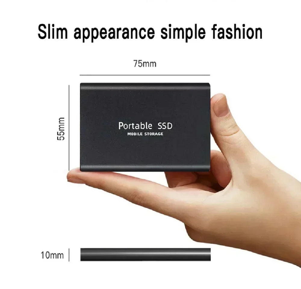 External Hard Drive SSD 4TB - USB 3.0 Solid Disk Fast Transfer Shockproof Large Backup Plug & Play Compatible with Mac/PC/Phones