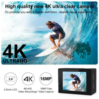 4K Action Camera A1 Ultra HD WiFi 12MP 2" LCD 30M Waterproof 170D Remote Control Helmet Bicycle Video Camera Outdoor Sport Cam