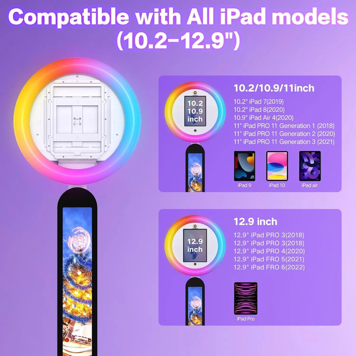 Selfie Stand Photo Booth Machine ipad Photobooth compatible for 10.2-12.9inch ipad  Photo Booth Stand Machine for Party Wedding