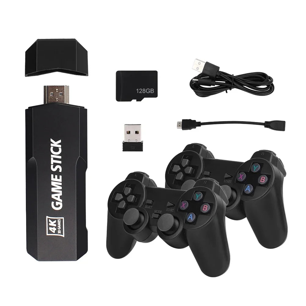 4K HD Wireless Controllers 40000+ Games 2.4G Arcade Console Support TF Card Expansion TV Mini Game Console Max 256GB for PS1