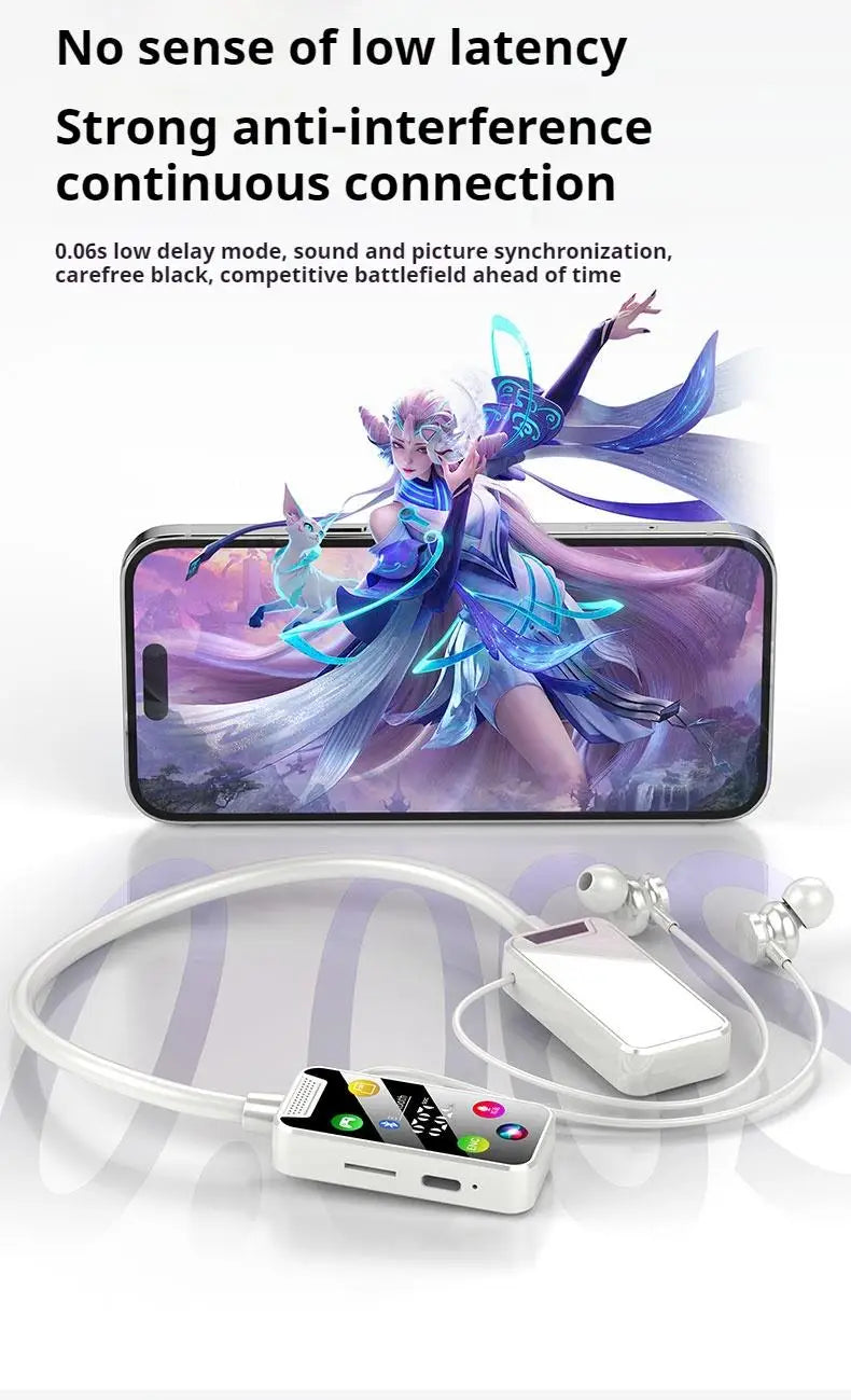 HD Screen HiFi Sound Neckband Long battery Life Wireless Bluetooth5.4 Headphones Earphones Sports Gamer Headsets Noise Reduction