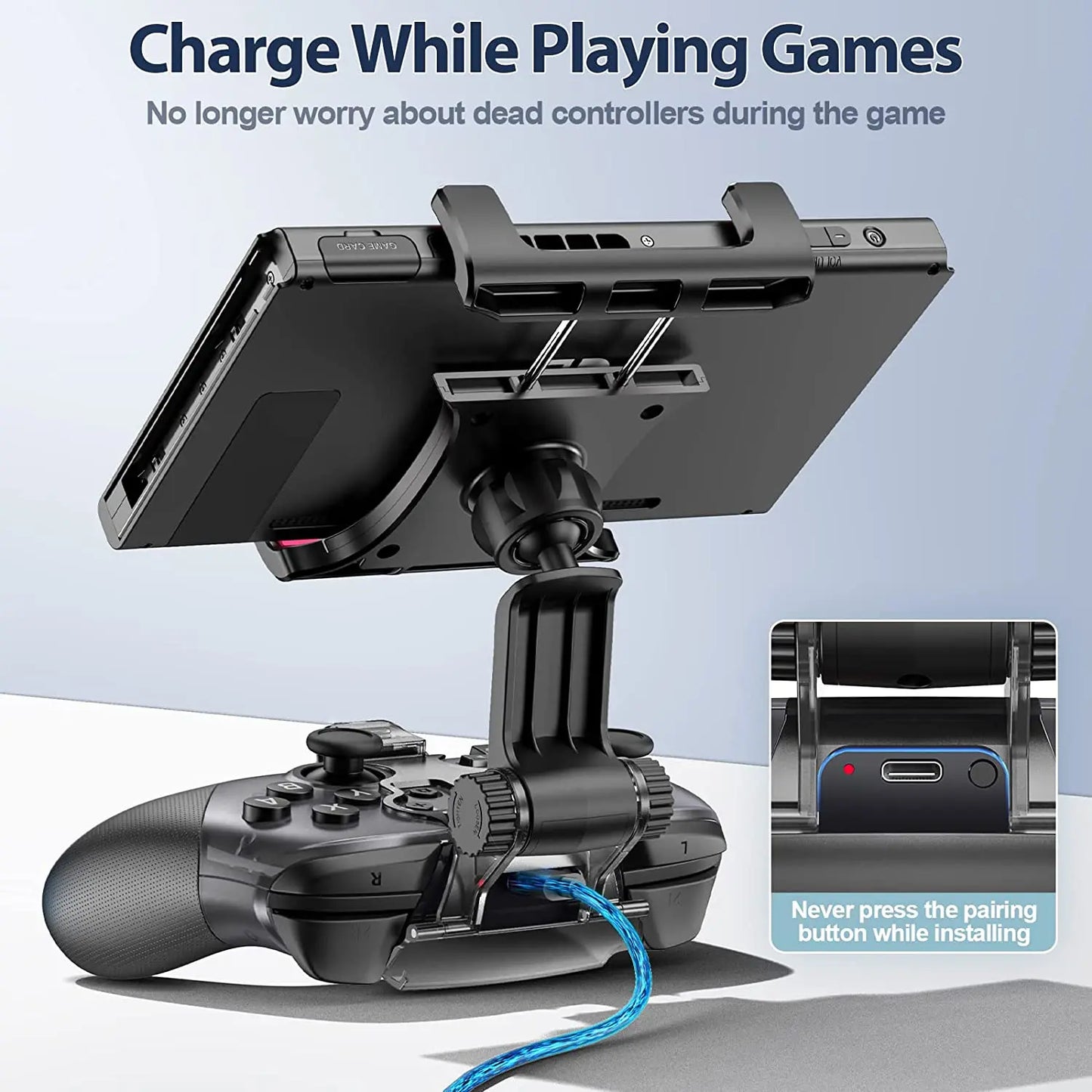 Adjustable Switch Pro Controller Handle Bracket Game Accessories Gamepad Clip Clamp Holder Mount