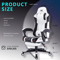 HLDIRECT Gaming Chair, Video Game Chair, Gamer Computer Chair, Ergonomic Gaming Chairs for Adults with Headrest and Lumbar Suppo