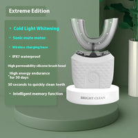 Electric U-Shaped Toothbrush for Adults - Soft-Bristles Teeth Whitening Kit, Oral Care with Auto-Timing & 360° Gum Protection