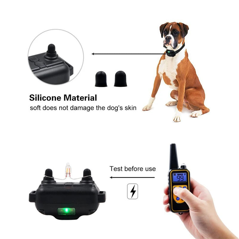 VIP Electric Dog Training Collar Waterproof Dog Bark Collar Pet With Remote Control Rechargeable Anti Barking Device Equipment