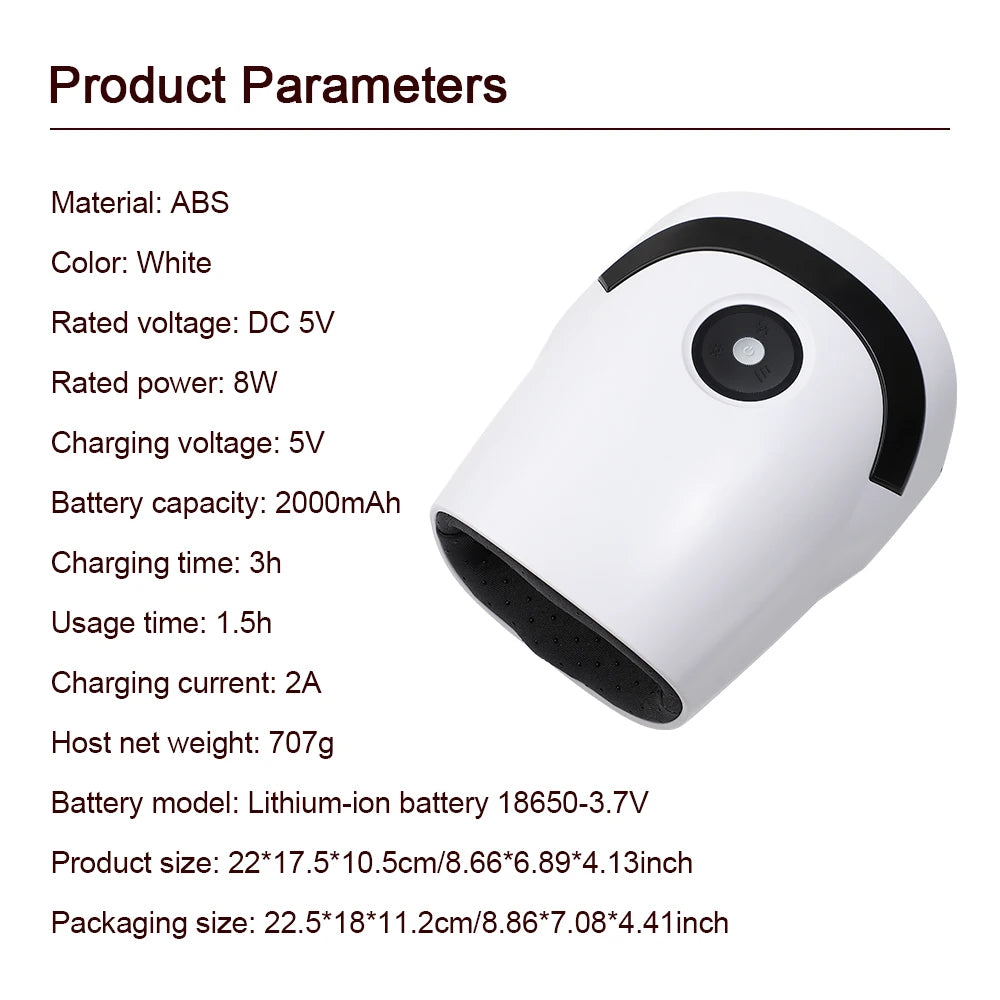 Wireless Electric Hand Massager Air Compression Hot Compress Palm Acupoint Massager Finger Arthritis Numbness Muscle Relaxation