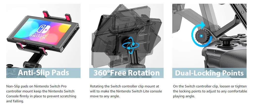 Adjustable Switch Pro Controller Handle Bracket Game Accessories Gamepad Clip Clamp Holder Mount