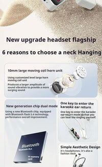 HD Screen HiFi Sound Neckband Long battery Life Wireless Bluetooth5.4 Headphones Earphones Sports Gamer Headsets Noise Reduction