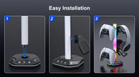 For Playstation5 Controller Holder Earphone Hanger Accessories Gaming RGB Headphone Stand for Desktop Gamer PS4 Xbox PS5 Gamepad