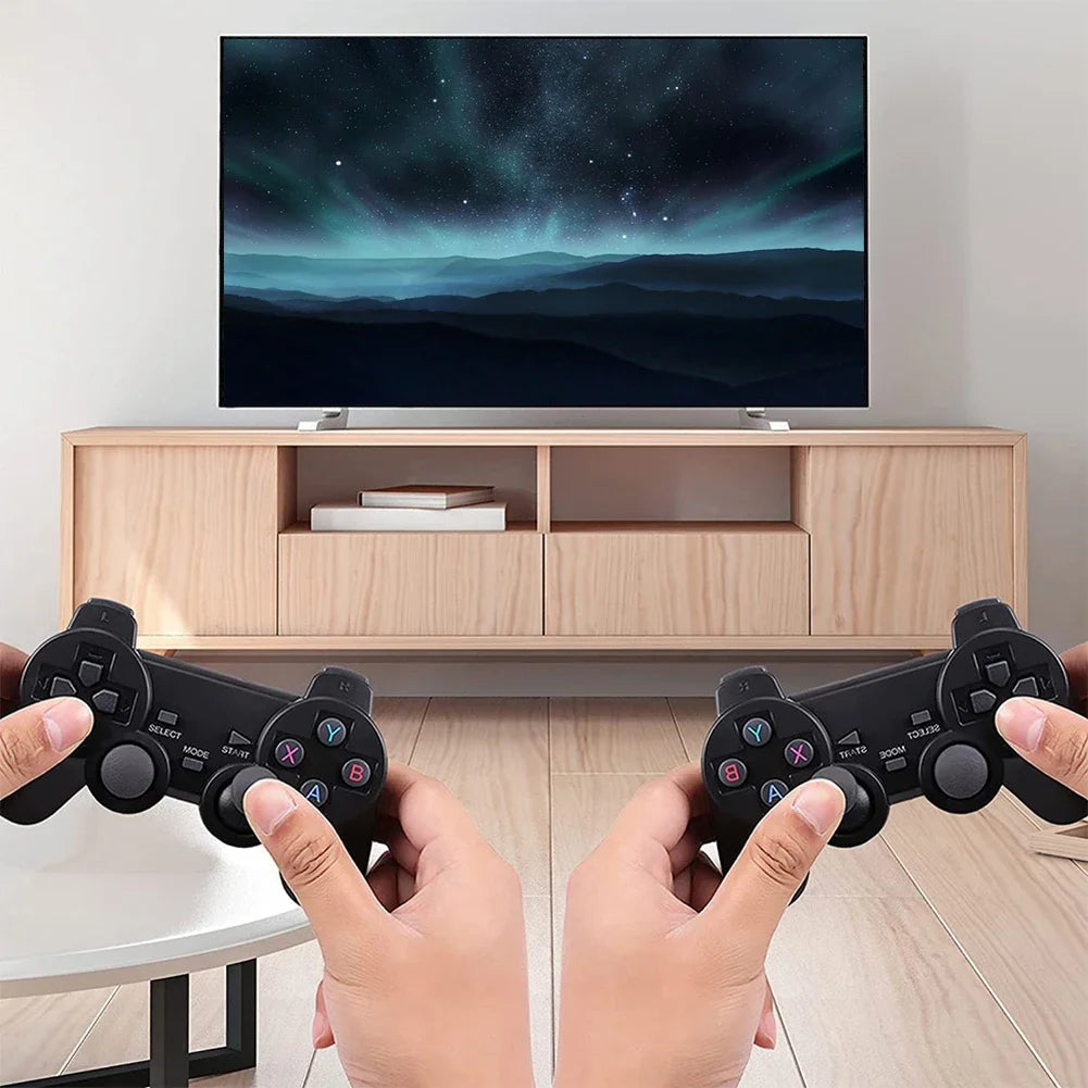 4K HD Wireless Controllers 40000+ Games 2.4G Arcade Console Support TF Card Expansion TV Mini Game Console Max 256GB for PS1