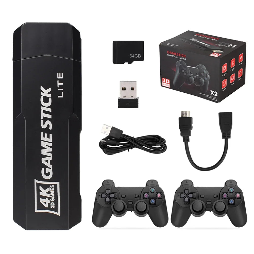 4K HD Wireless Controllers 40000+ Games 2.4G Arcade Console Support TF Card Expansion TV Mini Game Console Max 256GB for PS1