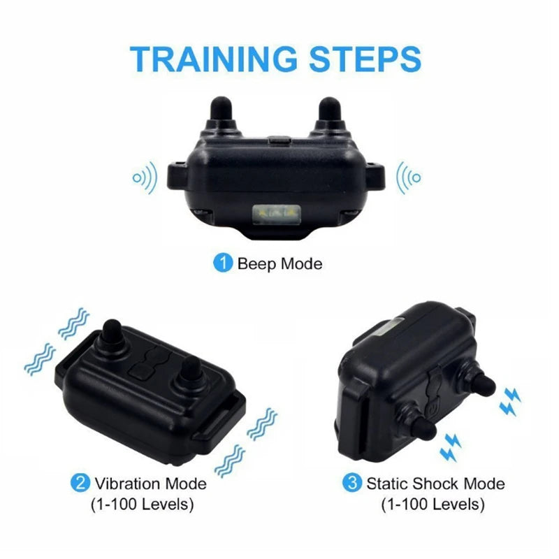 VIP Electric Dog Training Collar Waterproof Dog Bark Collar Pet With Remote Control Rechargeable Anti Barking Device Equipment